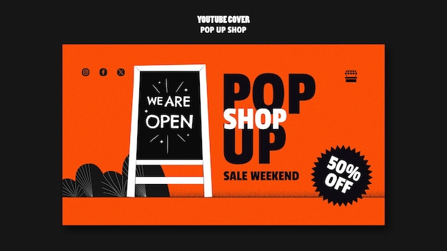 Gratis PSD skabelondesign til pop up-butik