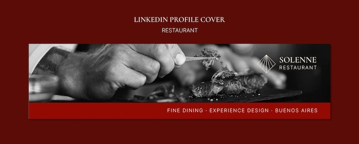 Gratis PSD skabelondesign til restaurant-linkedin-banner