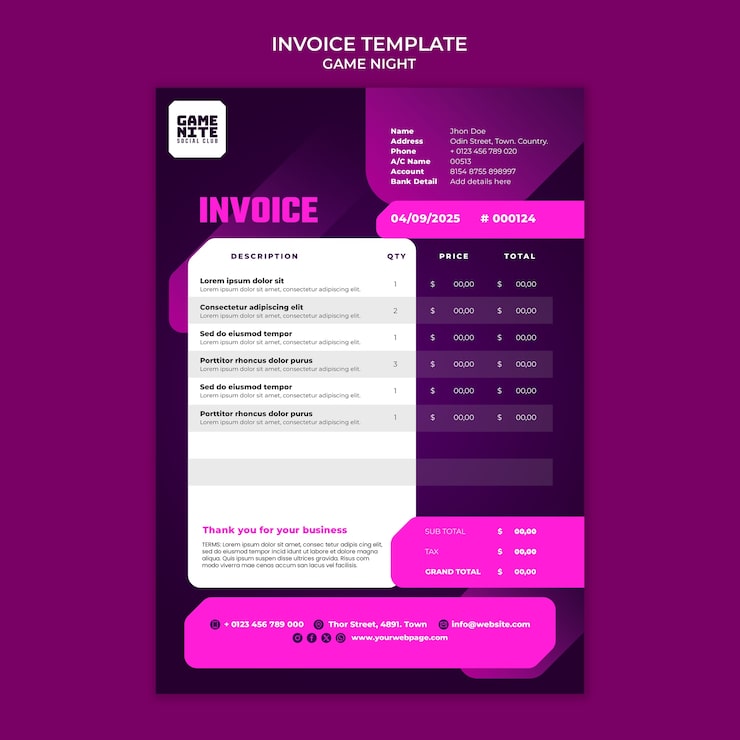 Gratis PSD skabelondesign til spilaften