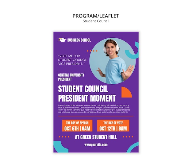 Gratis PSD skabelondesign til studenterråd