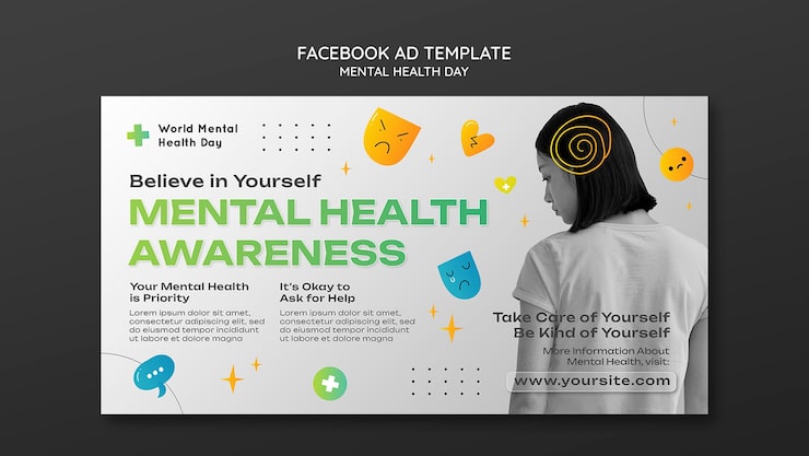 Gratis PSD skabelondesign til verdensdag for mental sundhed