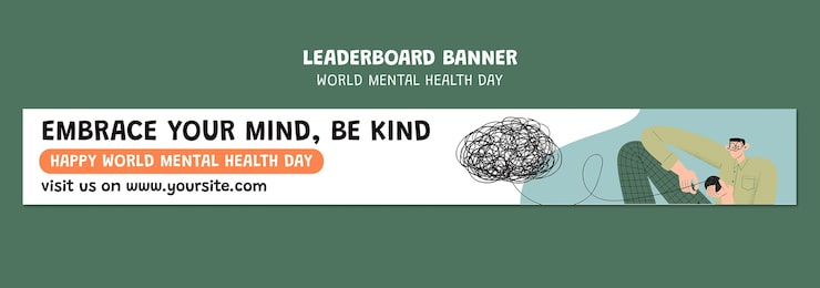 Gratis PSD skabelondesign til verdensdag for mental sundhed
