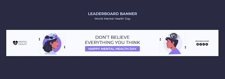 Gratis PSD skabelondesign til verdensdag for mental sundhed