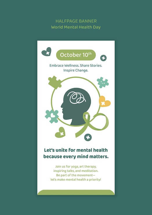 Gratis PSD skabelondesign til verdensdag for mental sundhed