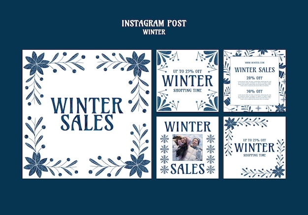Gratis PSD skabelondesign til vinterudsalg