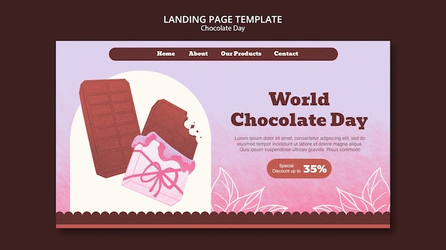 Gratis PSD skabelondesign til world chocolate day