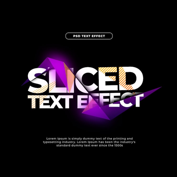 Gratis PSD skivad text effekt