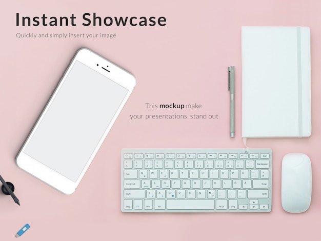 Gratis PSD smartphone og tastatur mock-up