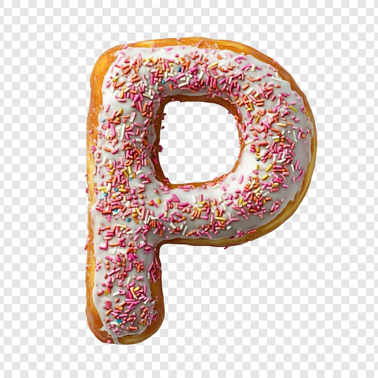 Gratis PSD sød donut bogstav p et lækkert alfabet