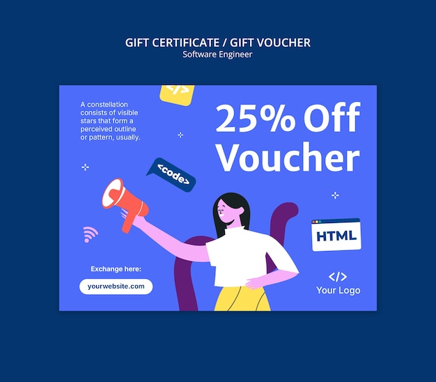 Gratis PSD softwareingeniør - gavekort