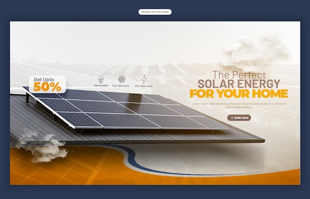 Gratis PSD solenergipanel og strømsparende webbanner-mal