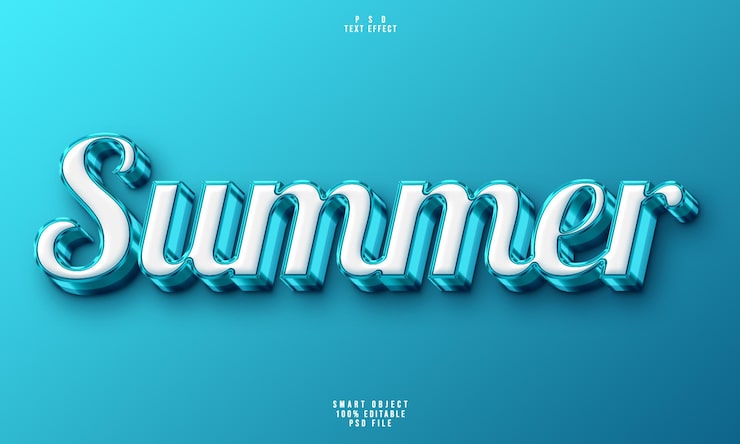 Gratis PSD sommer 3d redigerbar teksteffekt