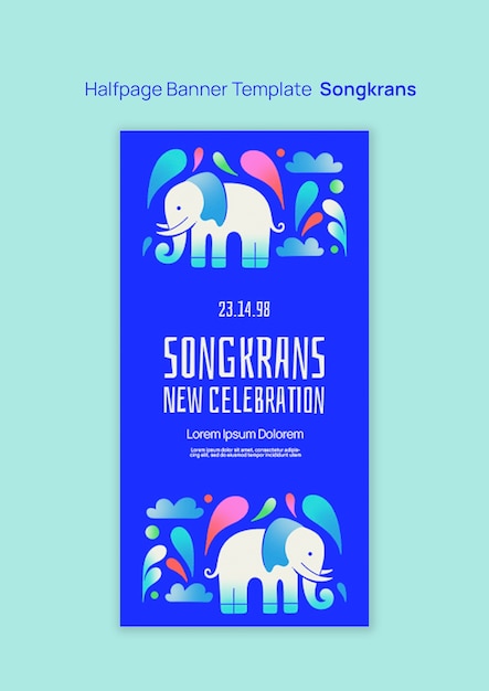 Gratis PSD songkran-feiring halvsidebanner