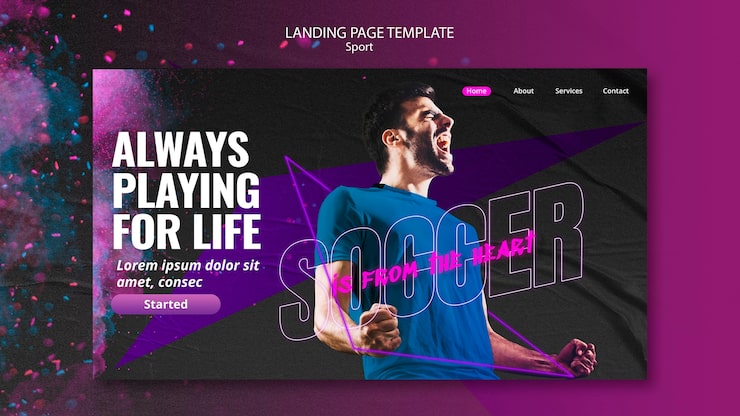 Gratis PSD sportskoncept landingsside stil