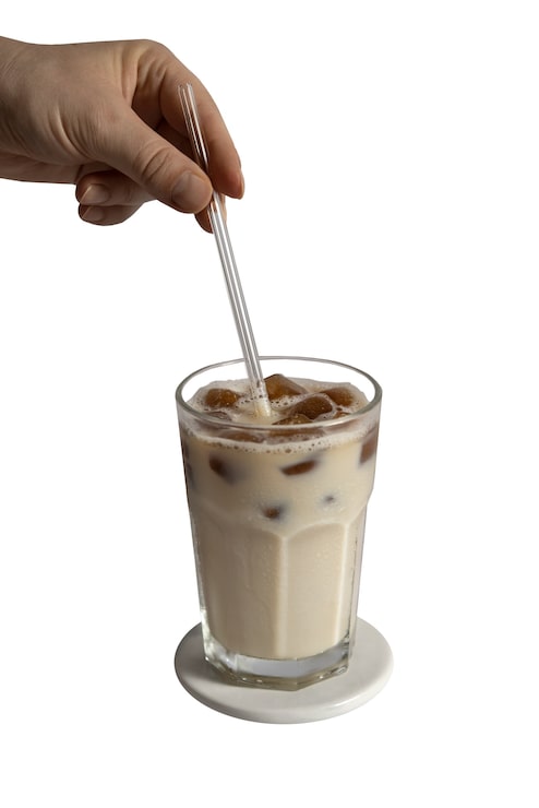 Gratis PSD stilleben med iskaffe isoleret