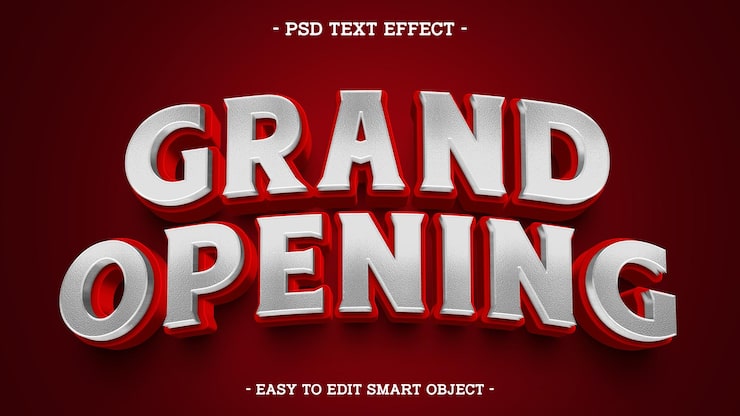 Gratis PSD stor åbning 3d-teksteffekt til virksomhedskampagne