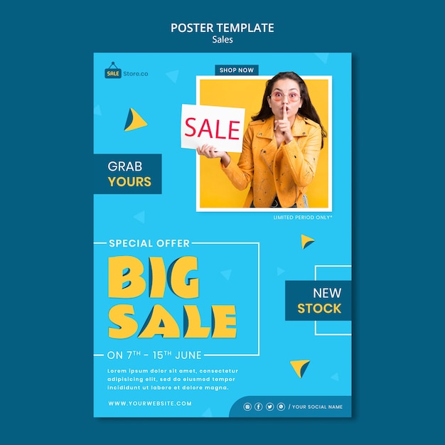 Gratis PSD stort salgs plakat skabelon