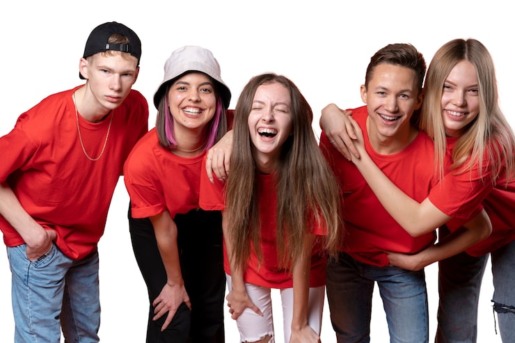 Gratis PSD studio portrett av en gruppe unge tenåringsbarn