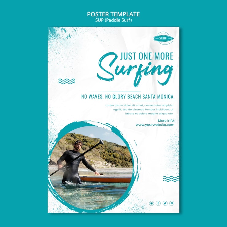 Gratis PSD sup plakat skabelon design
