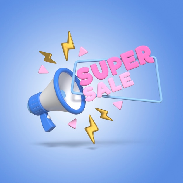 Gratis PSD superrea-annonsering, 3d-rendering