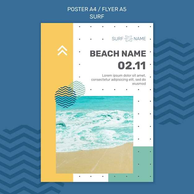 Gratis PSD surfing annonce skabelon flyer