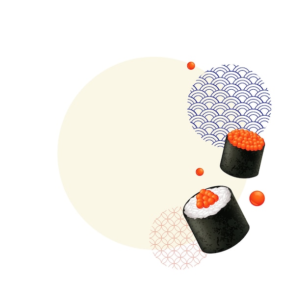 Gratis PSD sushi-illustration isoleret