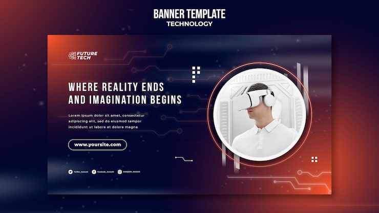 Gratis PSD teknologi banner skabelon