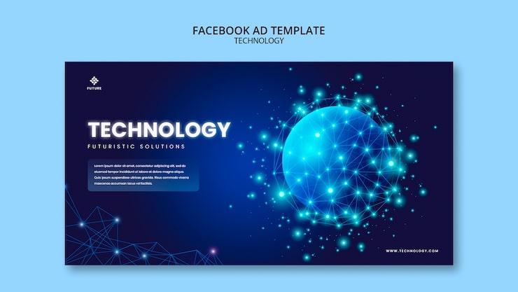 Gratis PSD teknologi facebook annonce skabelon design