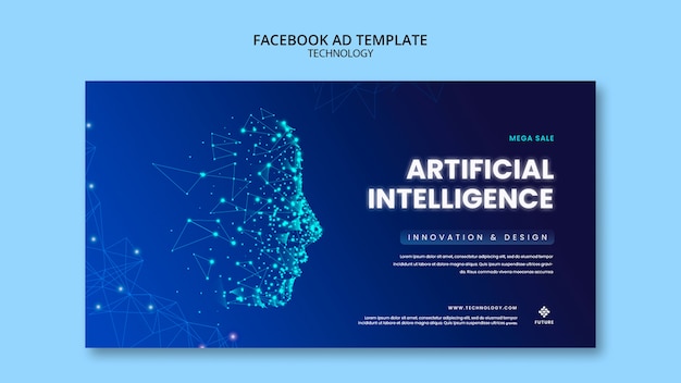 Gratis PSD teknologi facebook-annonsemaldesign