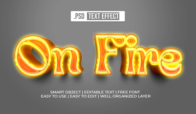 Gratis PSD tekststileffekt i flammer