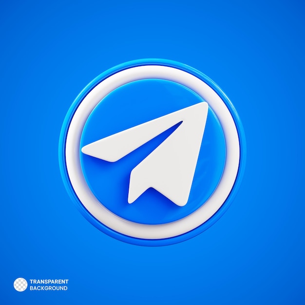 Gratis PSD telegram sociale medier ikon 3d