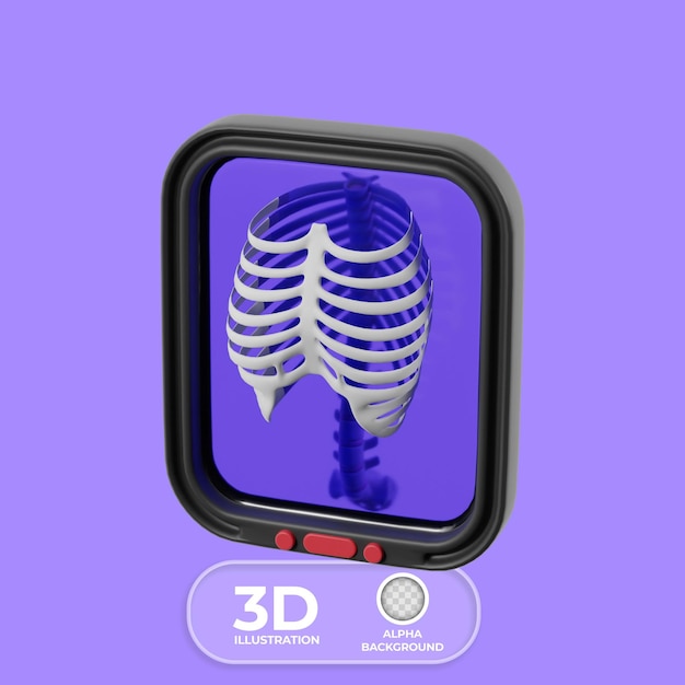 Gratis PSD torso røntgenundersøgelse 3d illustration