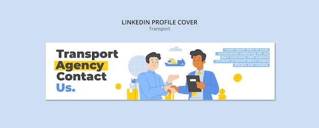 Gratis PSD transport linkedin banner mall design