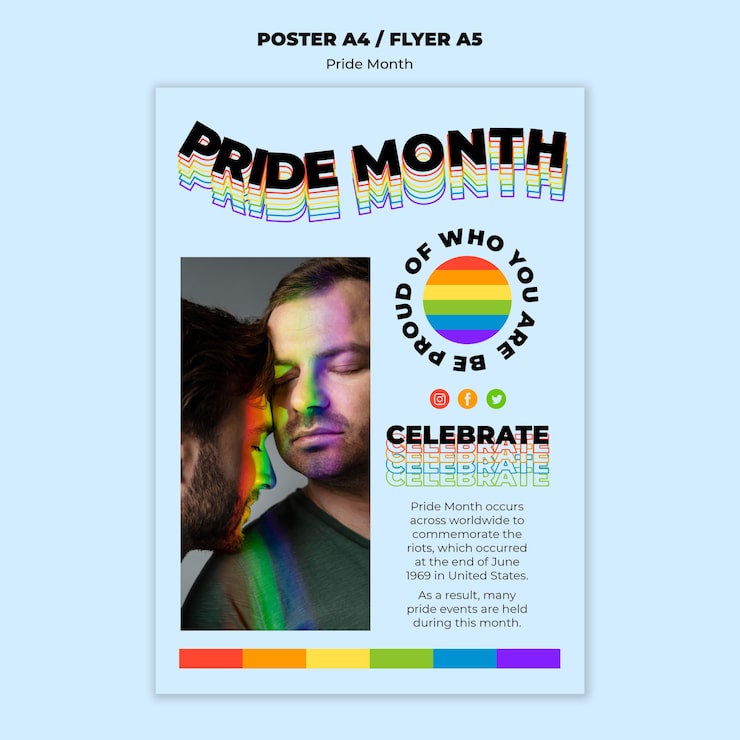 Gratis PSD tryckmall för pride-månaden
