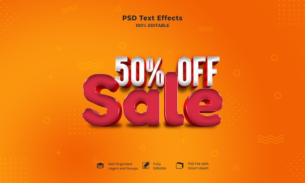 Gratis PSD udsalg 3d-teksteffekt