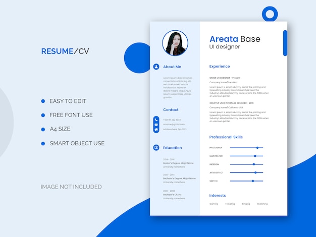 Gratis PSD ui designer cv