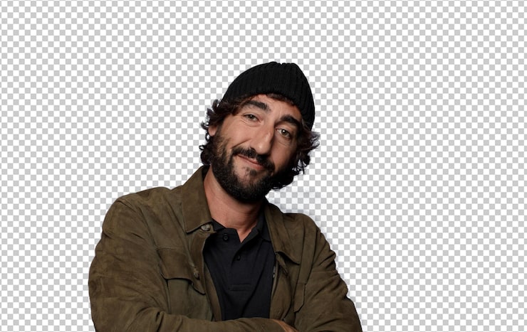 Gratis PSD ung skäggig man som bär hatt