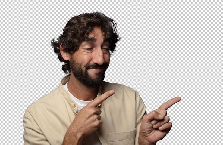 Gratis PSD ung vuxen skäggig man med plats för text