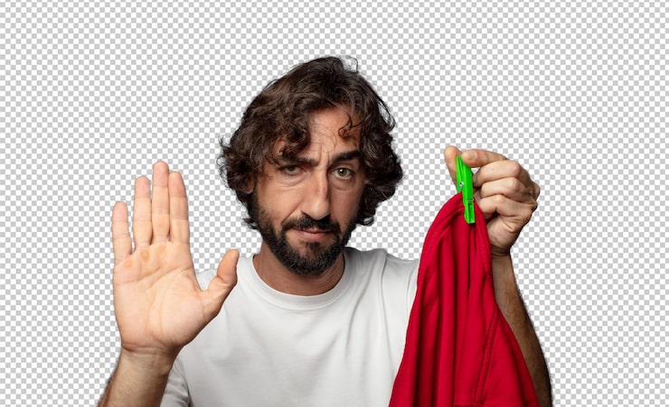 Gratis PSD ung vuxen skäggig man tvättkoncept