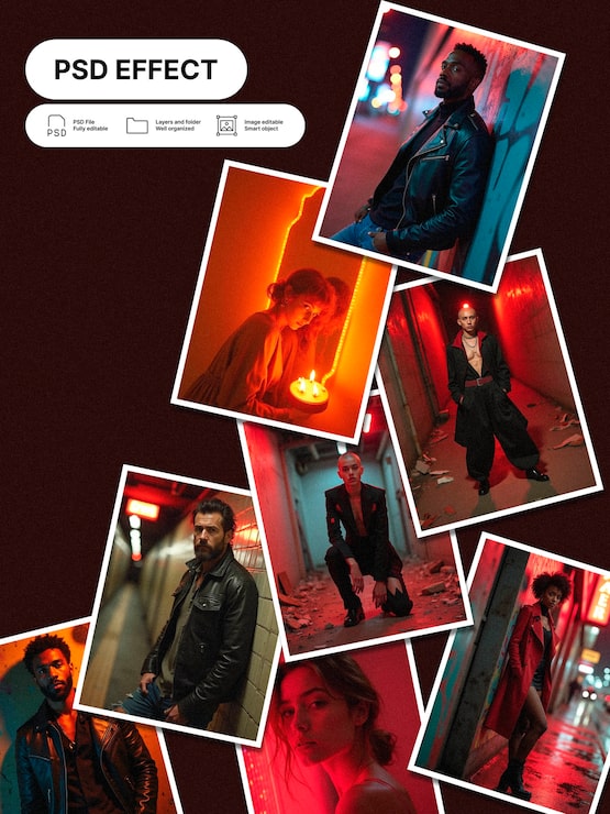 Gratis PSD urban modefotografering collageeffekt
