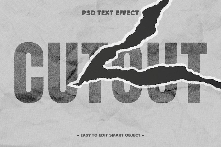 Gratis PSD utskuren papper text effekt