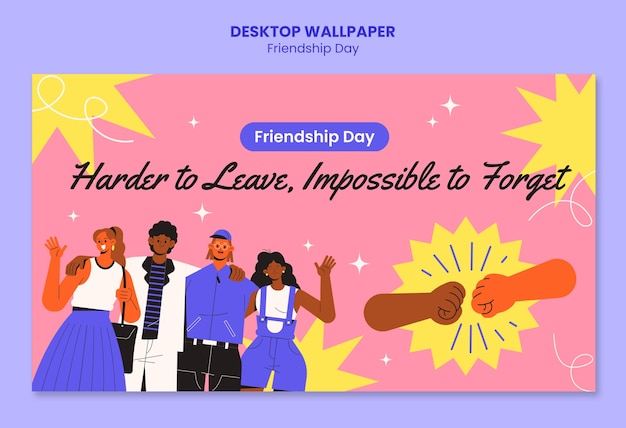 Gratis PSD venskabsdag skabelon design