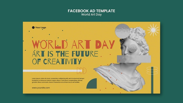 Gratis PSD verdenskunstdag-fejring facebook-skabelon