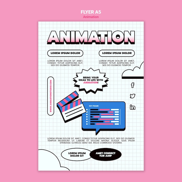 Gratis PSD vertikal flyer for dataanimasjon
