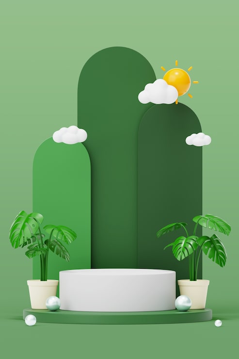 Gratis PSD vertikal podiumbakgrunn med natur