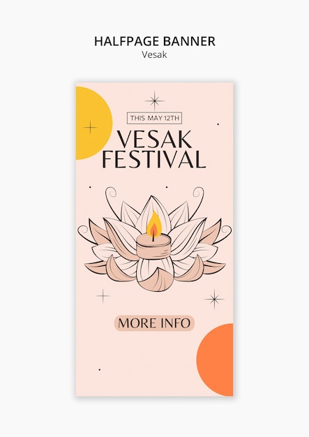Gratis PSD vesak-halvsidesbanner skabelondesign