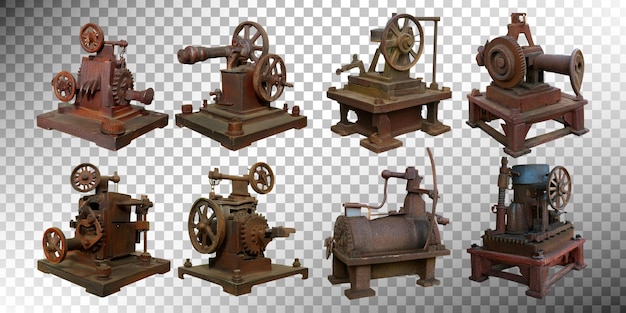 Gratis PSD vintage industrielle maskiner samling