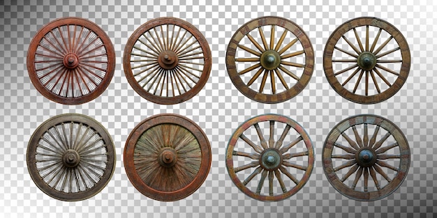 Gratis PSD vintage samling av trehjul