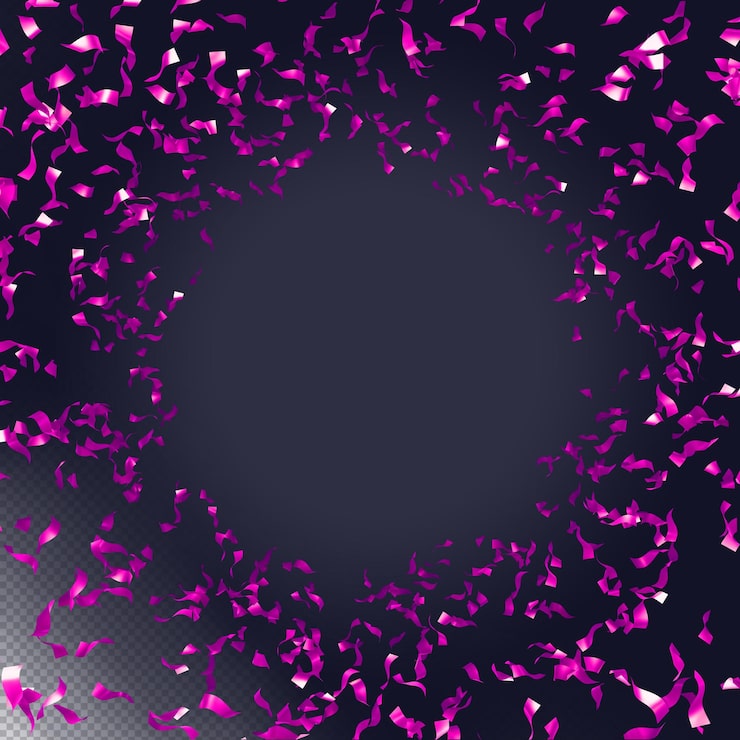 Gratis PSD violet konfetti til dekorationer isoleret 3d gengivelse