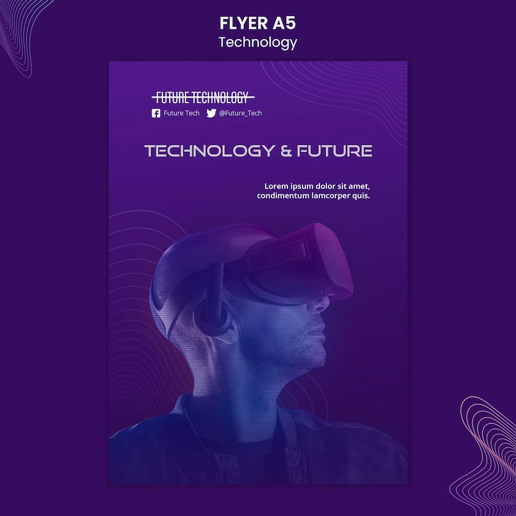 Gratis PSD virtual reality flyer skabelon